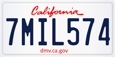 CA license plate 7MIL574