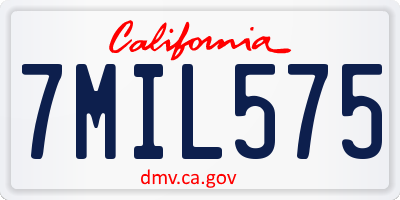 CA license plate 7MIL575