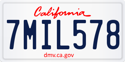CA license plate 7MIL578