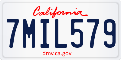 CA license plate 7MIL579