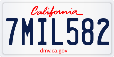 CA license plate 7MIL582