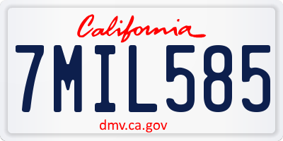 CA license plate 7MIL585