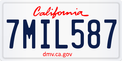 CA license plate 7MIL587