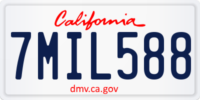 CA license plate 7MIL588