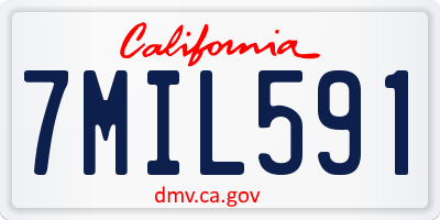 CA license plate 7MIL591
