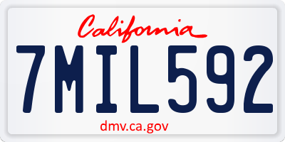 CA license plate 7MIL592