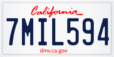 CA license plate 7MIL594