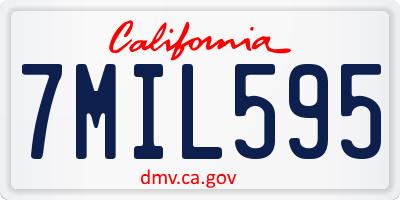 CA license plate 7MIL595