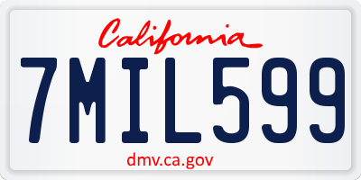CA license plate 7MIL599
