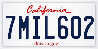 CA license plate 7MIL602