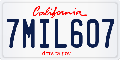 CA license plate 7MIL607