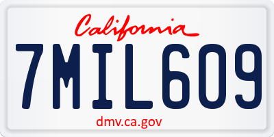 CA license plate 7MIL609