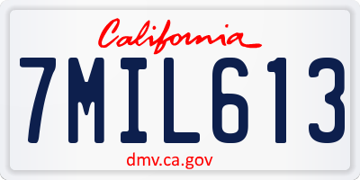 CA license plate 7MIL613