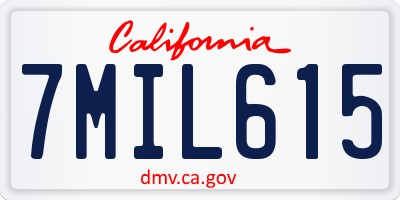 CA license plate 7MIL615