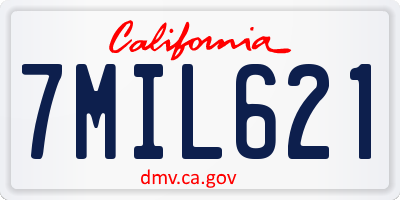 CA license plate 7MIL621