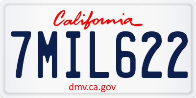 CA license plate 7MIL622