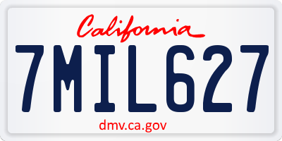 CA license plate 7MIL627