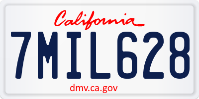 CA license plate 7MIL628
