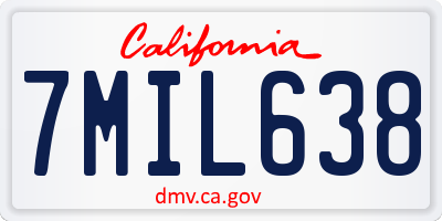 CA license plate 7MIL638