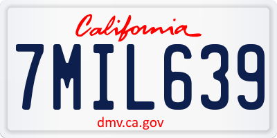 CA license plate 7MIL639