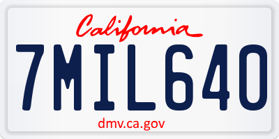 CA license plate 7MIL640