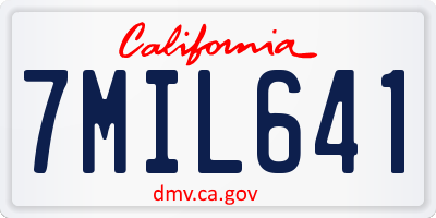 CA license plate 7MIL641
