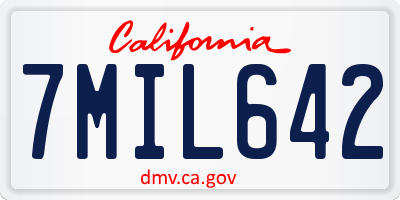 CA license plate 7MIL642
