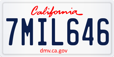 CA license plate 7MIL646