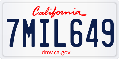 CA license plate 7MIL649