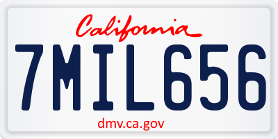CA license plate 7MIL656