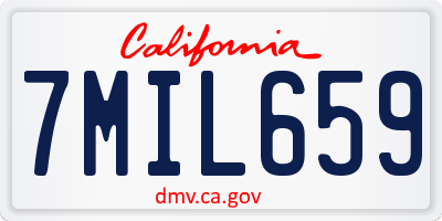 CA license plate 7MIL659