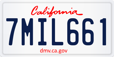 CA license plate 7MIL661