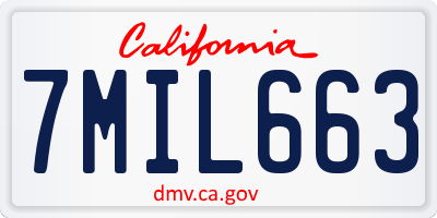 CA license plate 7MIL663