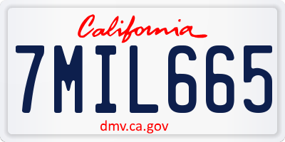 CA license plate 7MIL665