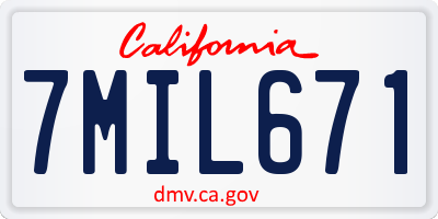 CA license plate 7MIL671
