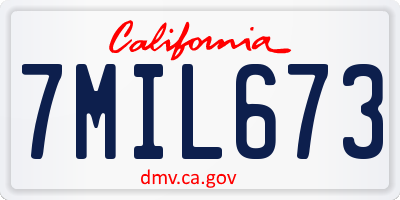 CA license plate 7MIL673