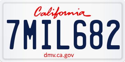 CA license plate 7MIL682