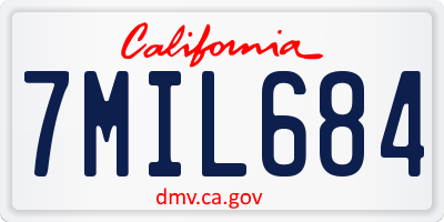 CA license plate 7MIL684