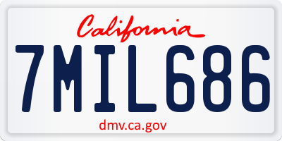 CA license plate 7MIL686