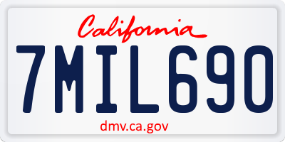 CA license plate 7MIL690