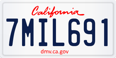 CA license plate 7MIL691