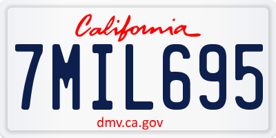 CA license plate 7MIL695