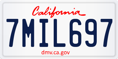 CA license plate 7MIL697