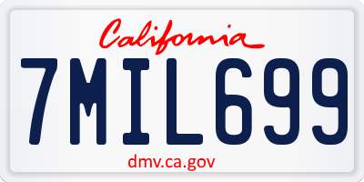 CA license plate 7MIL699