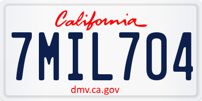 CA license plate 7MIL704