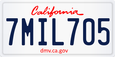 CA license plate 7MIL705