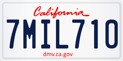 CA license plate 7MIL710