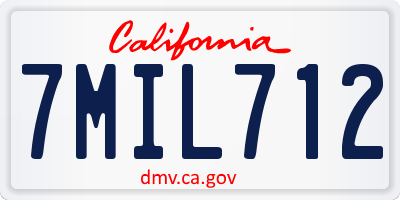 CA license plate 7MIL712