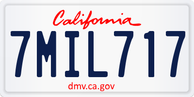 CA license plate 7MIL717