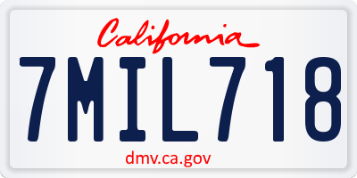 CA license plate 7MIL718